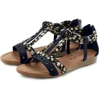 LASCANA Sommerschuh Sandale Sandalette, Sommerschuh mit Riemchen im Festival-Look VEGAN