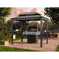 TOOLPORT Pavillon BBQ Grillpavillon, mit 0 Seitenteilen, mit 2 Seitenablagen