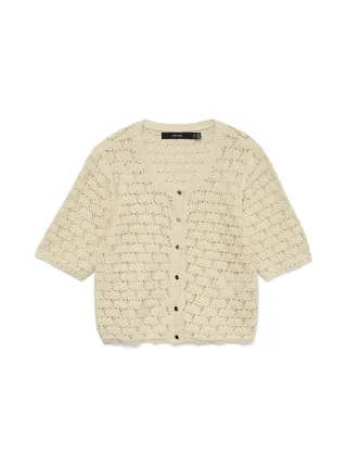 VERO MODA - VMKORA 2/4 O-NECK BUTTON CARDIGAN Birch - Gr. - L