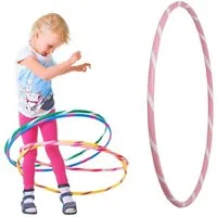 Hoopomania Hula-Hoop-Reifen Bunter Kinder Hula Hoop für kleine Profis, Ø60cm, Rosa-Weiss