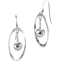 SilberDream Paar Ohrhänger SilberDream Ohrringe Ohrhänger 925 Silber (Ohrhänger), Damen Ohrhänger Oval mit Kugel aus 925 Sterling Silber, Farbe: silber