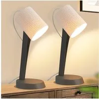 Nettlife Nachttischlampe 2er Set Tischlampe schlafzimmer mit Kabel Kleine E14 Moderne, LED wechselbar, Landhausstil Tischlampen für Esstisch Schlafzimmer Wohnzimmer