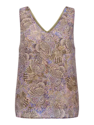ONLY - ONLPHOENIX S/L V-NECK TOP PTM dazzling blue - Gr. - S