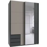 Wimex Schwebetürenschrank Emden moderner Kleiderschrank mit Spiegel und Schubladen Schlafzimmer Schrank Garderobenschrank mit Schwebetüren Topseller