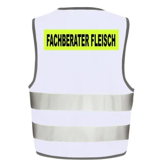 FIREFUN - Funktionsweste mit lustigen Texten | personalisierbare Funktionsweste | versch. Farben & Größen | leuchtgelb | tolles Feuerwehrgeschenk "FACHBERATER FLEISCH" Rot L/XL
