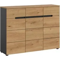 xonox.home Schuhkommode, Basalt grau Nachbildung Melamin beschichtet modern 94x120x37 cm