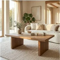 IDIMEX Couchtisch MALABO, Wohnzimmertisch 120x60 cm aus massivem Mangoholz Hellbraun
