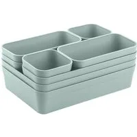 Engelland Schubladeneinsatz Schubladen-Organizer (Vorteils-Set, 8 St., individuelle Anordnung, passend für alle gängigen Schubladen), BPA-frei, spülmaschinengeeignet, gefrierschrankgeeignet