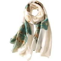 Zaewry Schal Damen Halstuch, Schal mit Blumenmuster, Vintage Brautschal, Damen Strandtuch