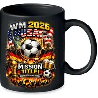 Blondie & Brownie Tasse Fußball WM 2026 USA Deutschland Tasse Fanmotiv Keramik Alltag, 1-tlg., Keramik, WM 2026 Fan Tasse Fußball USA
