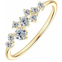 Jumpeak Diamantring Diamond Ring for Women,Ring Gold Damen 585 Echtgold,Engagement Ring, Brillantschliff,Labordiamant,Geburtstag,Verlobungsring,Geschenk