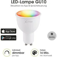 XLAYER Smarte LED-Leuchte WLAN LED Lampe Smart Echo GU10 4.5W Warmweiß, Mehrfarbig Dimmbar