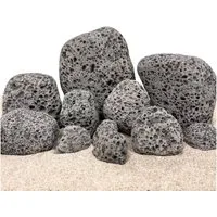 Aquaone Aquarium Aquarium Natursteine Black Lava Pebbles Steine 25 kg Mix Größe S-XL