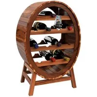 Casaria Weinregal Weinfass, für 12 Flaschen Akazie Holz Massiv Fass Stehend 90x50x30cm Rustikal