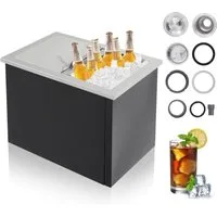 GarveeMore Eiswürfelbehälter Drop-In Eisbox Edelstahl,Isolierte Eisbox mit Ablauf, Für Outdoor-Küche, Bar und Gartenparty