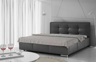 Polsterbett Bett Doppelbett TAYLOR Kunstleder Schwarz 160x200cm