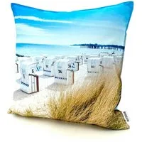 heimtexland Dekokissen Outdoorkissen 45x45 Outdoor Garten Deko Kissen, Lotus Effekt, schmutz- und wasserabweisend, inkl. Füllung