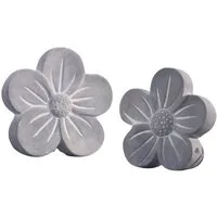 Home-trends24.de Gartenfigur Blüte Blume Garten Terrasse Zement Deko Figur 2er Set, (2 St)