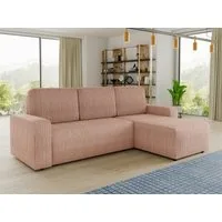 Sofnet Ecksofa Roma L, mit Schlaffunktion und Bettkasten, L-Form Couch, Cord Stoff, Schlafsofa mit Wellenfeder
