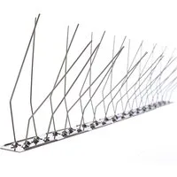 SAFA Taubenspikes Schwalbenabwehr, Vogelabwehr aus Edelstahl. 0,5 oder 1 Meter lang., Montage unterhalb der Dachtraufe an die Hauswand.
