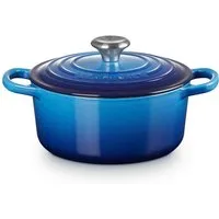 LE CREUSET Bräter Signature Gusseisen-Bräter, Gusseisen, Rund, Ø 18 cm, 1,8 l, 2,57 kg, Azure, 21177182202430