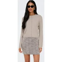 ONLY Strickjacke ONLLOYAL LIFE LS O-NECK BUT CAR KNT NOOS gerippte Ärmelbündchen