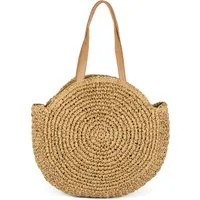 styleBREAKER Schultertasche Runde Flecht Schultertasche - Basttasche (1-tlg)