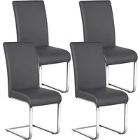 Yaheetech Esszimmerstuhl 2/4/6-er Küchenstuhl (4 St), Schwinger Polsterstuhl mit Ergonomischer Rückenlehne & Metallbeine