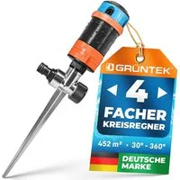 GRÜNTEK Kreisregner 4-facher Multifunktions-Kreisregner bis 452 qm, (Sprinkler)
