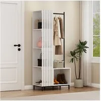 Vicco Garderoben-Set Zinto, Weiß, 80 x 187 cm mit 5 Ablagefächern, (1-St)