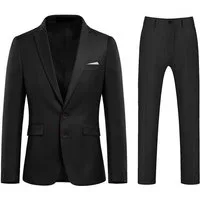 Allthemen Anzug (2 tlg) Herren 2 tlg Anzug mit 2 Knöpfen Komplettanzug für Hochzeiten