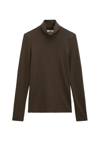 Marc OPolo Casual - Rollkragen-Longsleeve slim Burnt Coffee - Gr. - XS