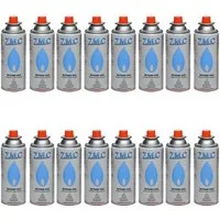 ZMC Gaskartusche 16x Butan Gas Kartusche 227g Butangas Bajonett-Anschluss, Zubehör für Gaskocher Gaskartusche Campingkocher Brenner, MSF-1a Gaskartuschen Campinggas Bunsenbrenner Campingkocher