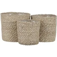 Mica Decorations Blumentopf Mica Decorations Atlantic Korb creme Satz von 3 - h16xd16cm
