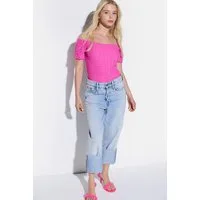 No Matter What Blusentop schulterfreie Bluse aus Crêpe-Stoff