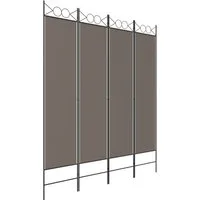 vidaXL Raumteiler 4-tlg. Paravent Anthrazit 160x200 cm Stoff, 1-tlg.