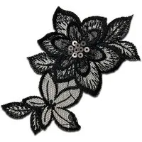 Mono-Quick Aufnäher Bügelbild, Aufbügler, Applikationen, Patches, Flicken, zum aufbügeln, Polyester, Blume Blüte Pflanze - Größe: 3,4 x 3,2 cm