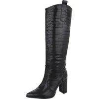 Ital-Design Damen Elegant High-Heel-Stiefel (91154730) Blockabsatz Stiefel in Schwarz