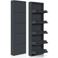 Kaufexpress GmbH Schuhschrank Schuhregal Metall 2–5 Klappen – schmal, montiert, modern Modern, robust & platzsparend – ideal für Flur, Diele oder Garderobe