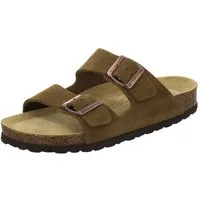 AFS-Schuhe 210079 Zweischnaller Pantolette für Damen mit Fußbett, bequeme Sandalen aus Leder