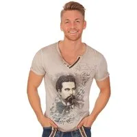 Hangowear Trachtenshirt Trachtenshirt Herren - ALMONT - stein