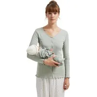 vertbaudet Umstandspyjama Set, 2-teilig, Bio-Baumwolle, Knopfverschluss