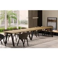 Endo-Moebel Esstisch Lungo XXL 130-405 cm, Metallgestell, ausziehbar, erweiterbar, riesiger Kulissentisch, 4m, extra lang und groß, stabil