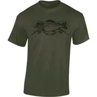 Baddery Print-Shirt Angel T-Shirt: "The Reel Catch" - Angler Geschenke, hochwertiger Siebdruck, aus Baumwolle