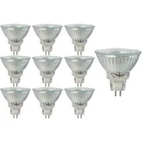 TRANGO LED-Leuchtmittel, 10er Set MR16030 LED Leuchtmittel mit MR16 Fassung zum Austausch von herkömmlichen Halogen Leuchtmittel MR16 I GU5.3 I G4 12 Volt 3000K warmweiß, 10 St., 10er Set MR16030 LED Leuchtmittel mit MR16 Fassung zum Austausch von he