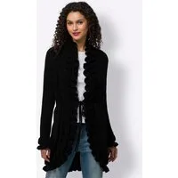 heine Strickjacke Strickmantel Langarm Feinstrick, Rippoptik