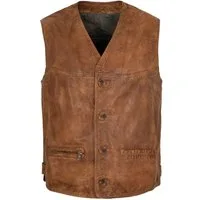 Maddox Lederweste Georgio Maddox - Herren Lederweste Weste Lammnappa whisky cognac