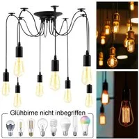 MUPOO Pendelleuchte Kronleuchter Spinne, Industrie Pendelleuchte, Retro Lampe Hängend, 8 Kopf, für Salon, Küche, Esszimmer, Studie, Schlafzimmer