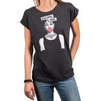 MAKAYA T-Shirt mit modischem Frontdruck Basic Sommer Top für Damen Casual Rundhals (Sprüche, Statement, Schwarz, Blau, Grau) große Größen