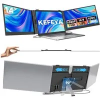 KEFEYA 14 zoll FHD Laptop-Bildschirm-Extender Dual-Screen-externen Monitor Portabler Monitor (36 cm/14 ", 1920x1080 px, Full HD, 60 Hz, HDR, Für Laptops von 13 bis 17,3",Kompatibel mit Mac, Windows, Chrome etc)